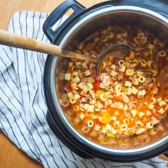 Instant Pot Pasta e Fagioli - Recipe photo by southernbytes