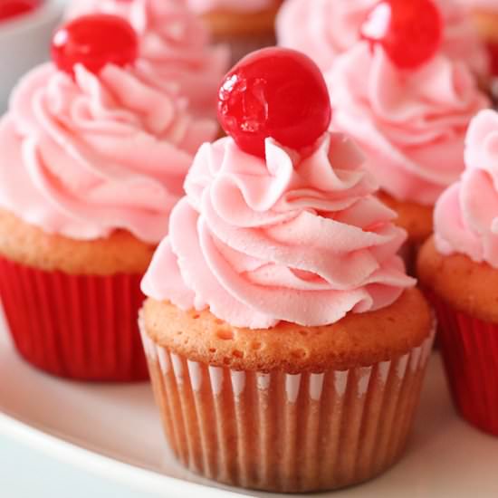 The Best Cherry Chip Cupcakes - Recipe photo by SimplyHappenings