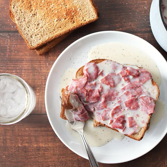 Creamed Chipped Beef on Toast - Recipe photo by SimplyHappenings
