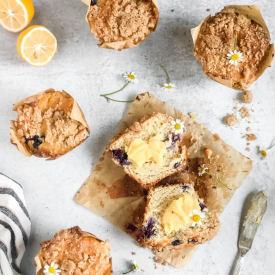 Lemon Blueberry Pantry Muffins - Recipe photo by Fed and Full