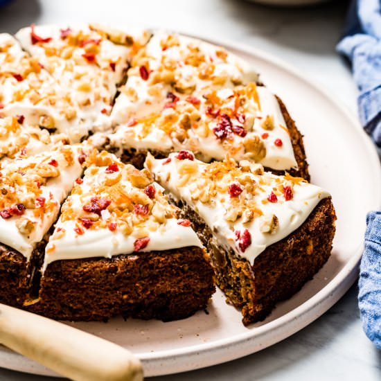 Paleo Carrot Cake with Almond Flour - Recipe photo by foolproofliving.com
