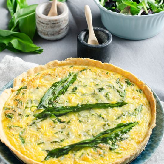 Comte Cheese Tart with Wild Garlic - Recipe photo by lostinf00d