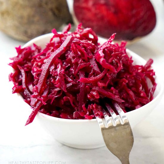Fermented Beets + Cabbage - Recipe photo by Healthy Taste Of Life