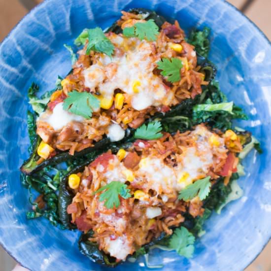 Stuffed Poblano Peppers - Recipe photo by Lightingthepilot
