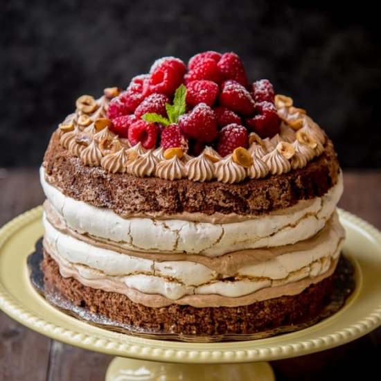 Hazelnut Meringue Nutella Cake - Recipe photo by letthebakingbegin