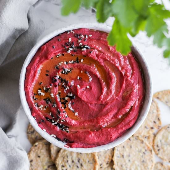 Beet and White Bean Dip - Recipe photo by EatPlantily