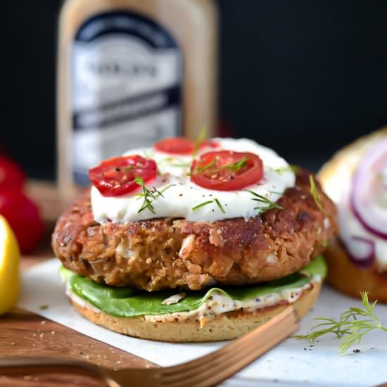 Keto + SCD Salmon Burgers - Recipe photo by Lila Ruth Grain Free