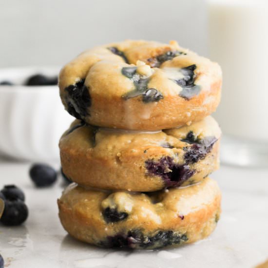Glazed Blueberry Cake Donuts - Recipe photo by ourbalancedbowl