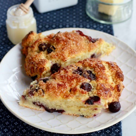 Buttermilk Blueberry Scones - Recipe photo by noshingwiththenolands