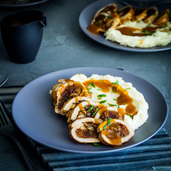 Stuffed Pork Chops with Fig Salami - Recipe photo by Spoonabilities