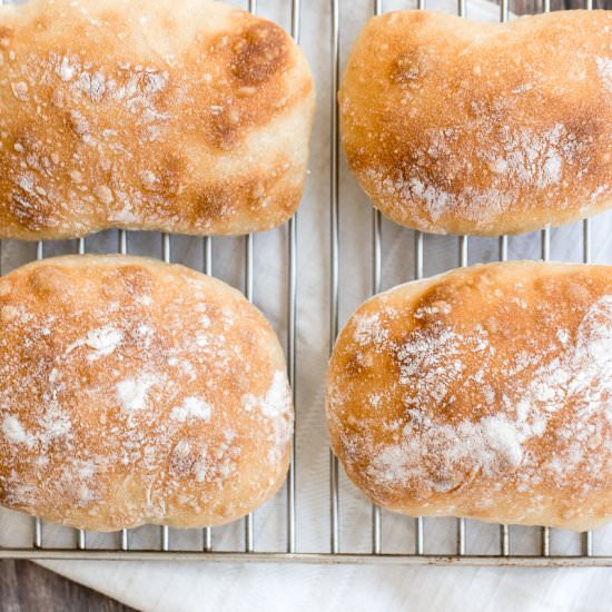 Easy Small Batch Ciabatta Rolls - Recipe photo by aheadofthyme