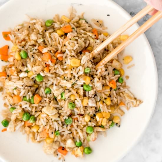 10-Minute Vegetarian Fried Rice - Recipe photo by aheadofthyme