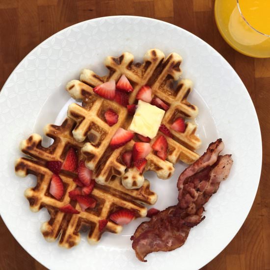 Easy Breakfast Waffles - Recipe photo by The Good Wives Blog