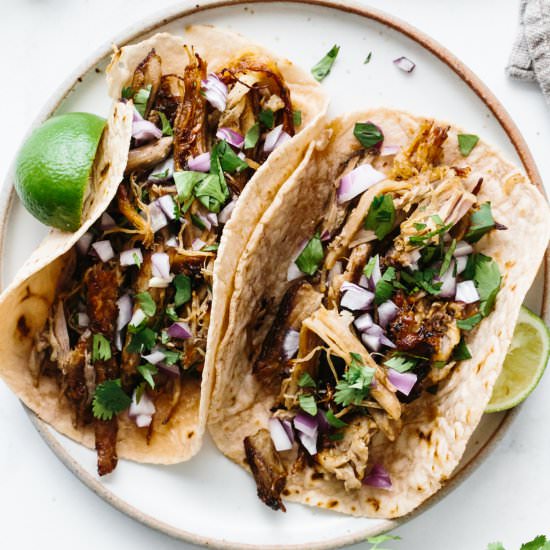 Carnitas Tacos - Recipe photo by Downshiftology