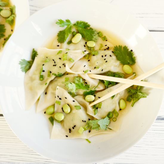 Edamame Truffle Dumplings - Recipe photo by Share the Spice
