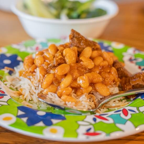 Masheh/Bean Stew with Lamb - Recipe photo by HIldaskitchenblog