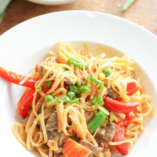 Easy Beef Pad Thai - Recipe photo by BlessHerHeartYall
