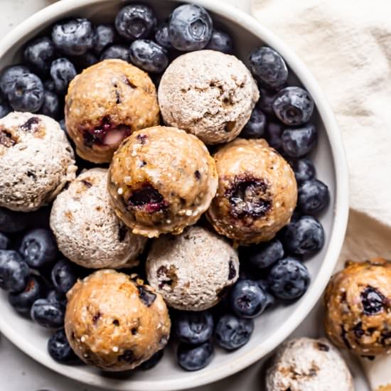 Blueberry Donut Holes (GF) - Recipe photo by Healthy Little Vittles