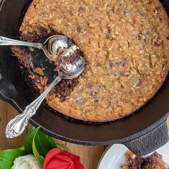 GF Skillet Chocolate Coconut Cookie - Recipe photo by Only Gluten Free Recipes