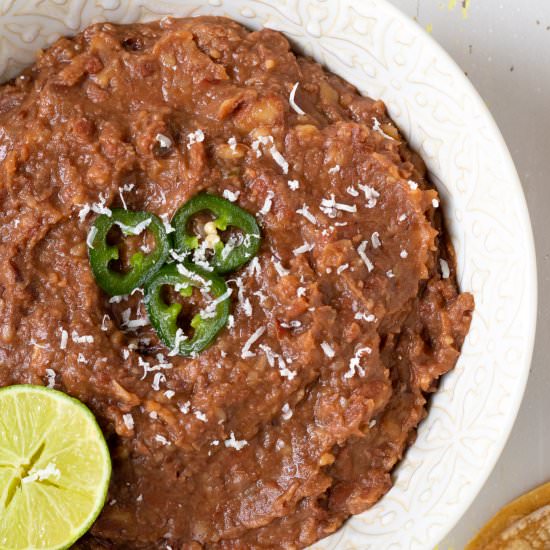 Instant Pot Refried Beans - Recipe photo by HomeCookedRoots