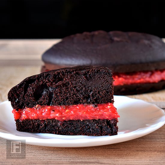 Chocolate Raspberry Cake - Recipe photo by Family Friendly Cooking