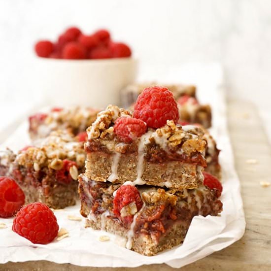Raspberry Jam Crumble Bars - Recipe photo by Hungry Haley