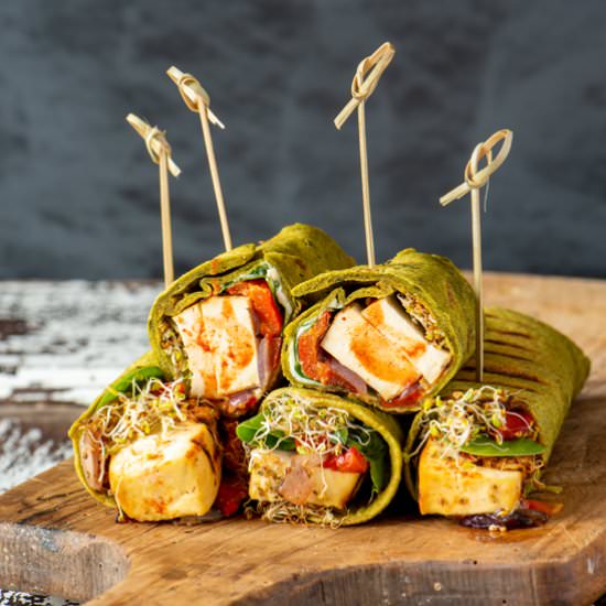Grilled Vegetable and Tofu Wrap - Recipe photo by plantedandpicked