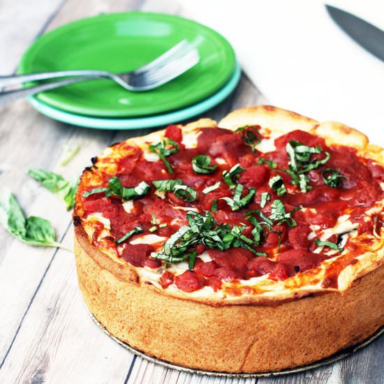 Deep Dish Pizza - Recipe photo by cheap-recipe-blog