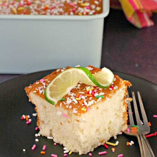 Coconut Lime Tres Leches Cake - Recipe photo by Food Meanderings