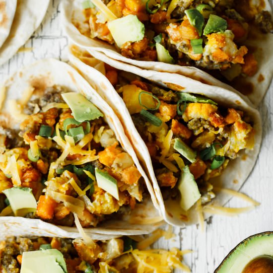 Sweet Potato Breakfast Tacos - Recipe photo by basilanddill