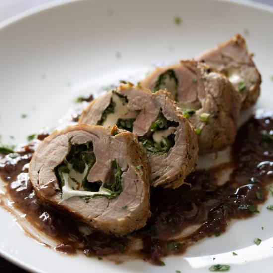Arugula Stuffed Pork Tenderloin - Recipe photo by GiangisKitchen