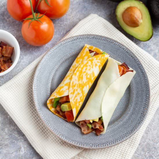 Keto BLT Cheese Wraps - Recipe photo by littlebitrecipes