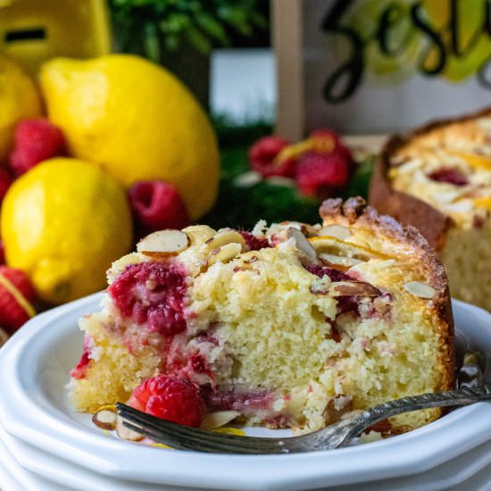 Raspberry Lemon Almond Ricotta Cake - Recipe photo by whattheforksfordinner