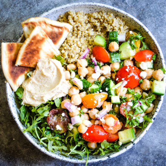 Mediterranean Chickpea Salad Bowl - Recipe photo by Kayscleaneats