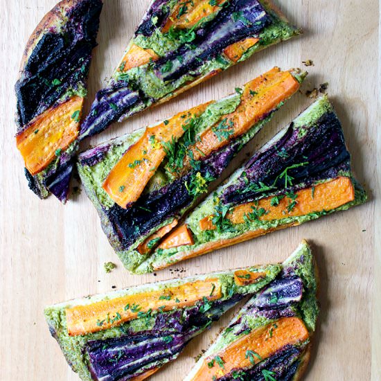 Root to Top Carrot Pizza - Recipe photo by ThursdayNightPizza