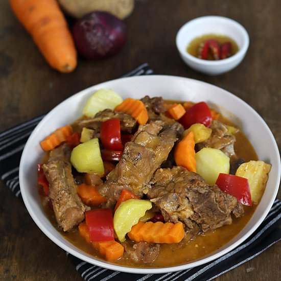 Pork Ribs Caldereta - Recipe photo by peachkins