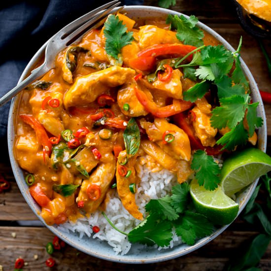 Thai Red Chicken Curry - Recipe photo by KitchenSanctuary
