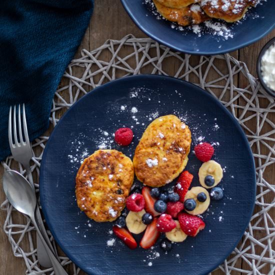 Syrniki – Cottage Cheese Pancakes - Recipe photo by themintytomato