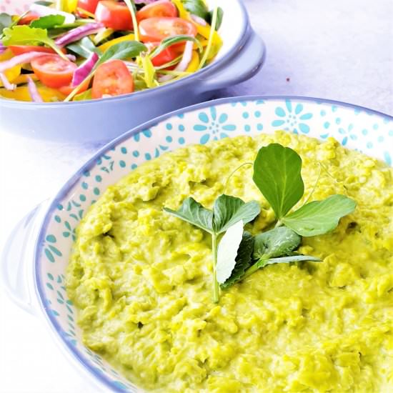 Pea Puree with Garlic - Recipe photo by FeastGloriousFeast