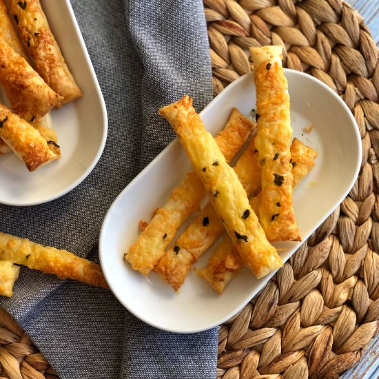 Easy cheesy straws [flour free] - Recipe photo by Once a Foodie