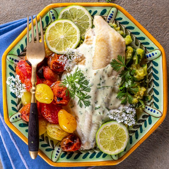 Sole with Zucchini and Tomatoes - Recipe photo by primalwellnesscoach