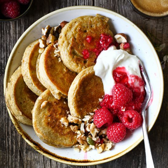 Easy fluffy oatmeal pancakes - Recipe photo by servingdumplings