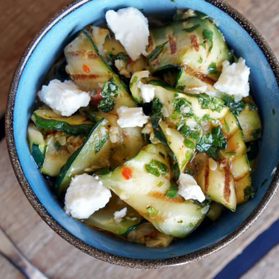 Tangy Salad with Grilled Zucchini - Recipe photo by Blueberry Vegan