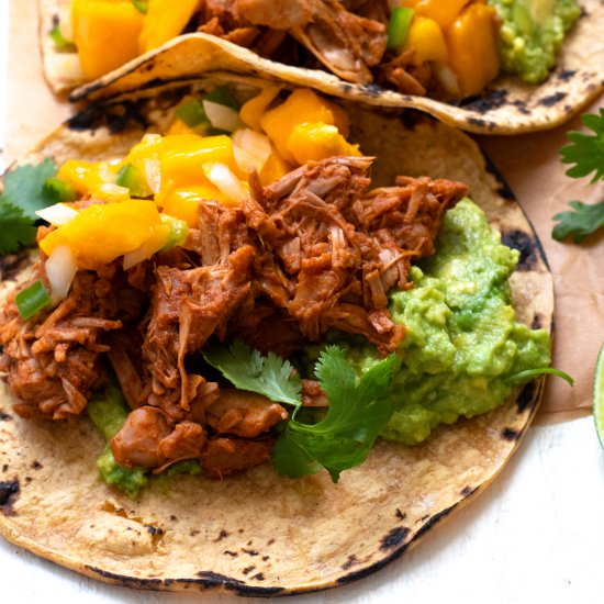 Jackfruit Carnitas Tacos - Recipe photo by HomeCookedRoots