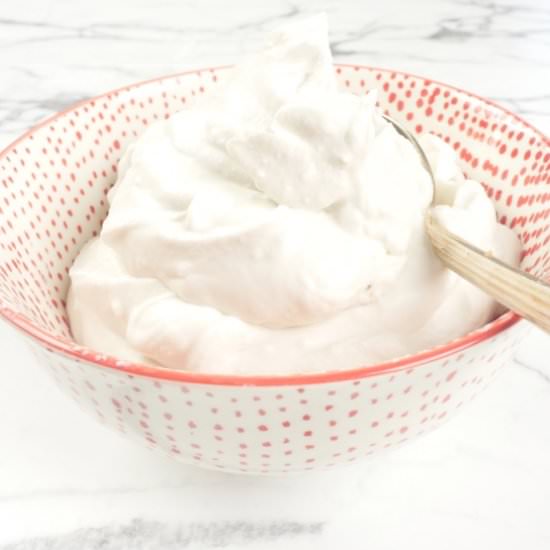 Easy Coconut Whipped Cream - Recipe photo by MyIndianStove