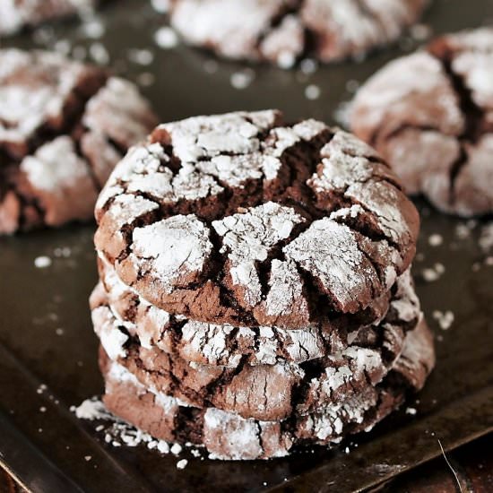 Chocolate Crinkle Cake Mix Cookies - Recipe photo by thekitchenismyplayground