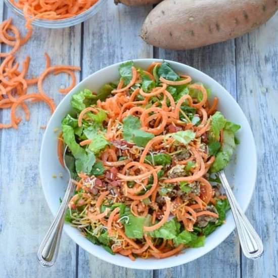 Sweet Potato Noodle Taco Salad - Recipe photo by Seasonal Cravings