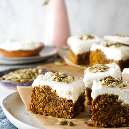 Gluten-free Pumpkin Blondies - Recipe photo by Hungry Haley