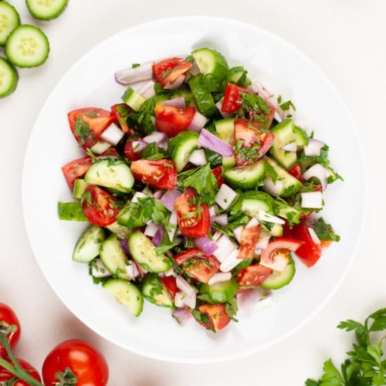 Healthy Cucumber Tomato Onion Salad - Recipe photo by avocadocentric