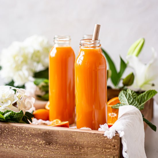 Orange Sunrise Blender Juice - Recipe photo by Healthy Little Vittles